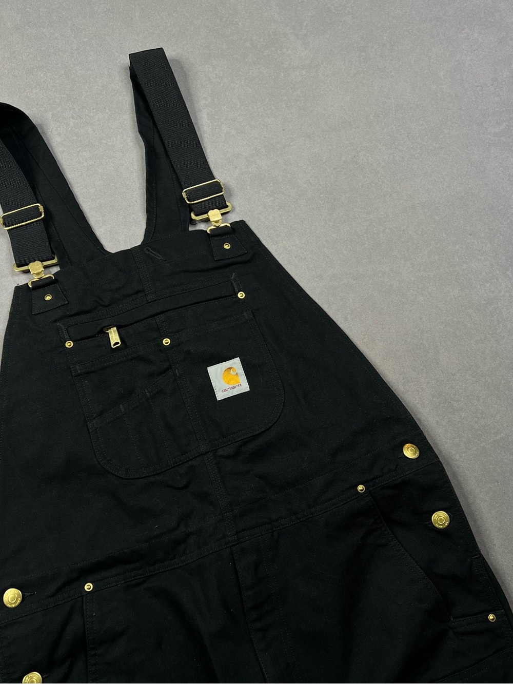 Carhartt Black Work Overalls Bib Dungarees - Picture 3 of 4